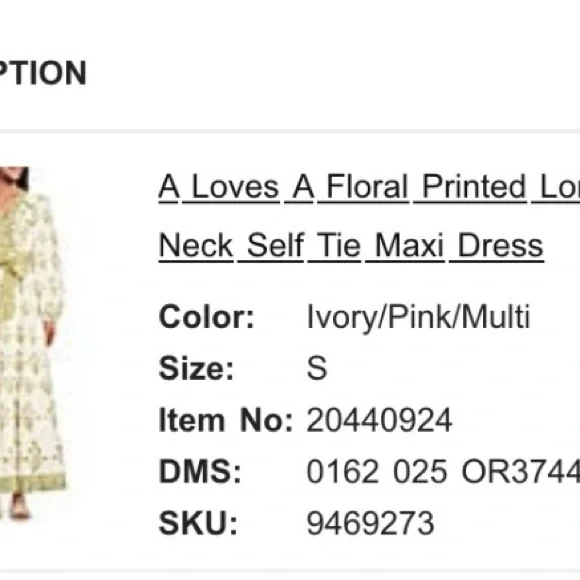 A Loves A Floral Printed Tie Dress - Picture 3 of 3